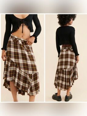 Free People Marcelline 90’s Grunge Plaid Skirt Small